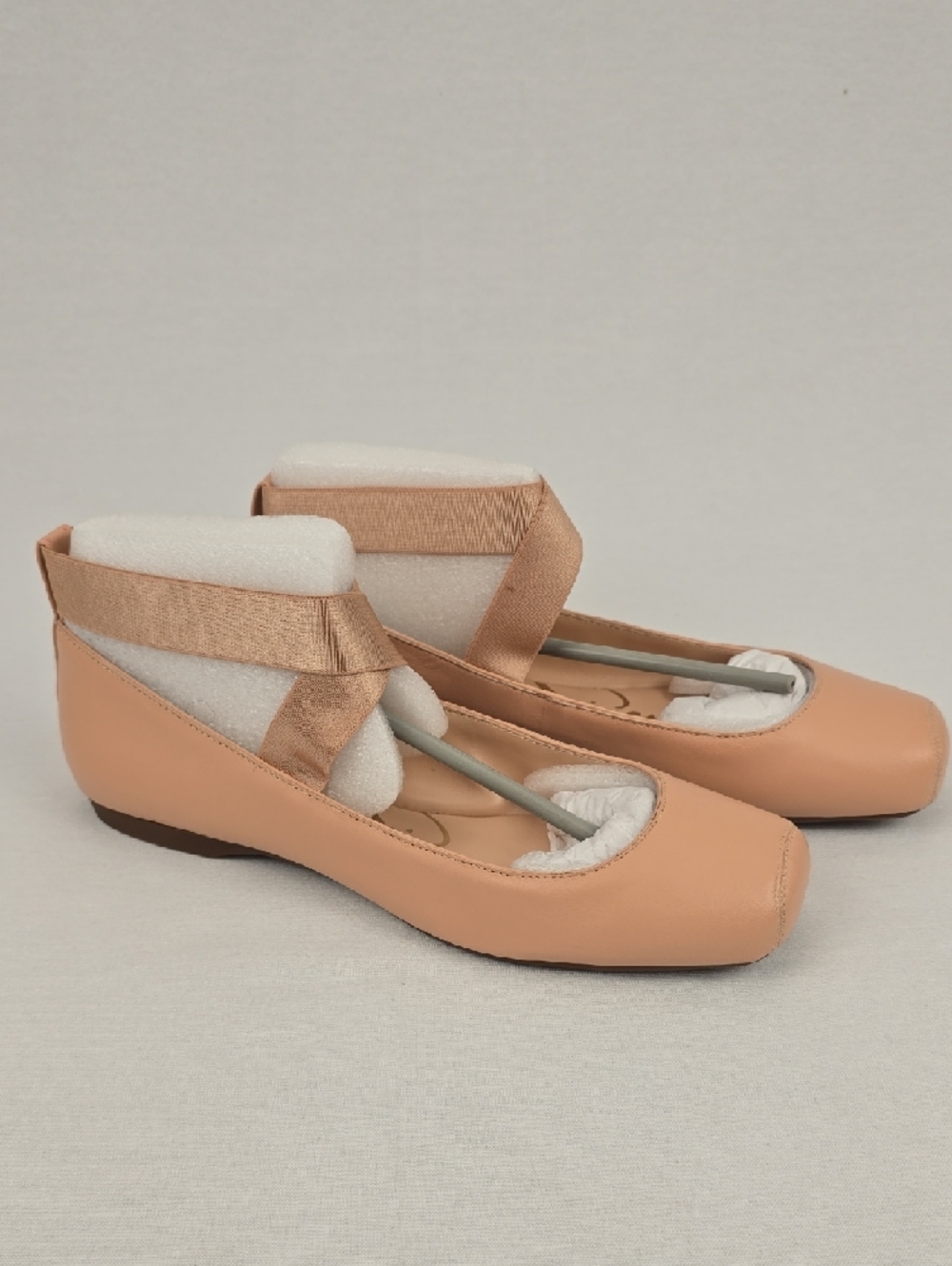 Jessica Simpson Peep-Toe Cross-Strap Flats in Nude Blush - Picture 3 of 15